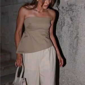 Asymmetric beige tube top from Zara size medium
